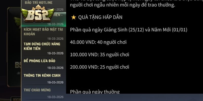 Khuyến Mãi Theo Dịp Lễ B52 – Cách Nhận Phần Thưởng Lớn 2 Hoàn thành đầy đủ yêu cầu khuyến mãi theo dịp lễ